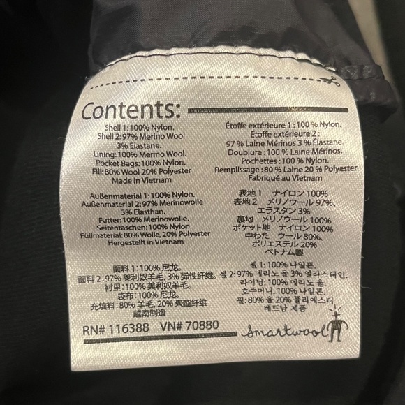 Mens SMARTWOOL Smartloft Hybrid Jacket MEDIUM Nylon & Merino Wool MSRP $200 - Picture 7 of 7